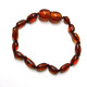 Polished Bean Style Dark Cognac Amber Baby Teething Bracelet / Anklet
