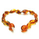 Polished Bean Style Light Cognac Amber Baby Teething Bracelet / Anklet