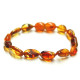 Polished Bean Style Light Cognac Amber Baby Teething Bracelet / Anklet