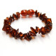 Polished Nugget Style Dark Cognac Baltic Amber Teething Bracelet / Anklet