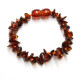 Polished Nugget Style Dark Cognac Baltic Amber Teething Bracelet / Anklet