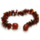 Polished Nugget Style Dark Cognac Baltic Amber Teething Bracelet / Anklet