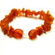 Polished Nuts Style Light Cognac Baltic Amber Teething Bracelet / Anklet