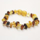 Polished Nuts Style Multicolor Baltic Amber Teething Bracelet / Anklet