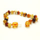 Polished Baroque Style Multicolor Baltic Amber Teething Bracelet/Anklet