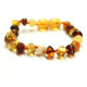 Polished Baroque Style Multicolor Baltic Amber Teething Bracelet/Anklet