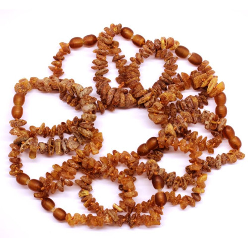 10 pcs Raw Split Style Cognac Teething Bracelet / Anklet Wholesale Bulk