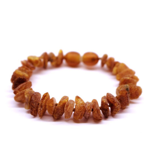 Raw Split Style Cognac Teething Bracelet / Anklet
