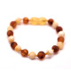 Unpolished Baroque Style Milky/Cognac Baltic Amber Teething Bracelet/Anklet