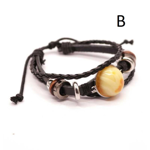 Leather Bracelet with Royal Baltic Amber