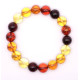 Luxury Bracelet made of Amber Balls of different colors 11mm