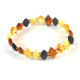 Polished Multi color Baltic Amber Adult Bracelet 8g 
