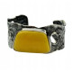Unique Antique Style Silver Bracelet with Honey Baltic Amber
