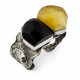 Unique silver bracelet with Baltic amber 