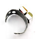 Unique Massive Silver Bracelet with Two Baltic Amber Stones (86 g)