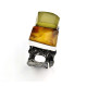 Unique Massive Silver Bracelet with Two Baltic Amber Stones (86 g)