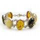 Large Silver Bracelet with Authentic Baltic Amber
