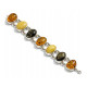 Large Silver Bracelet with Authentic Baltic Amber