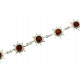 Dark Cognac Baltic Amber "Sun" Bracelet in 925 Sterling Silver
