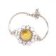 Elegant Metal Bangle with Honey Baltic Amber.