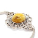 Elegant Metal Bangle with Honey Baltic Amber.