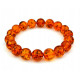 Classic Round Baltic Amber Bead Stretch Bracelet – Cognac