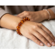 Classic Round Baltic Amber Bead Stretch Bracelet – Cognac