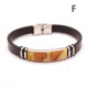 Men's Leather Bracelet with Baltic Amber Mosaic & Stainless Steel