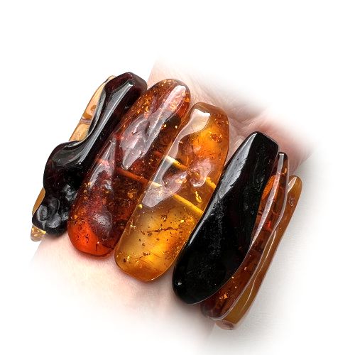 Polished Multi color Baltic Amber Adult Bracelet  