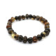 Polished dark Green Baltic Amber Bracelet (Elastic)