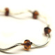 Bracelet With Polished Baroque Style Dark Cognac Baltic Amber 