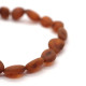 Unpolished Bean Style Cognac Color Baltic Amber Adult Healing Bracelet