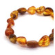 Greenish Bean-Shaped Polished Baltic Amber Elastic Bracelet