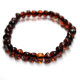 Polished Baroque Style Dark Cognac Baltic Amber Adult / Mom Bracelet
