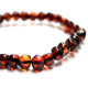 Polished Baroque Style Dark Cognac Baltic Amber Adult / Mom Bracelet