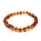 Polished Baroque Style Light Cognac Baltic Amber Bracelet (B)
