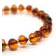 Polished Baroque Style Light Cognac Baltic Amber Bracelet (B)