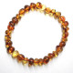 Polished Baroque Style Light Cognac Baltic Amber Adult / Mom Bracelet