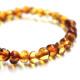 Polished Baroque Style Light Cognac Baltic Amber Adult / Mom Bracelet