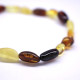 Polished Bean Style Multicolor Baltic Amber Adult Bracelet