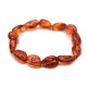 Polished Bean Style Cognac Baltic Amber Adult Bracelet