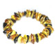 Polished Split Style Multi color Baltic Amber Adult Elastic Healing Bracelet 