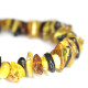 Polished Split Style Multi color Baltic Amber Adult Elastic Healing Bracelet 