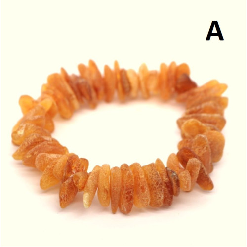Raw Split Style Honey Baltic Amber Adult Healing Bracelet Elastic