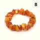 Raw Split Style Honey Baltic Amber Adult Healing Bracelet Elastic