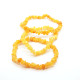 Polished Nugget Butterscotch Egg Yolk Baltic Amber Adult Elastic Healing Bracelet 