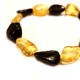 Polished Bean Shape Cherry And Honey Color Baltic Amber Adult Bracelet