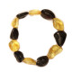 Polished Bean Shape Cherry And Honey Color Baltic Amber Adult Bracelet