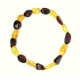 Polished Bean Shape Cherry And Honey Color Baltic Amber Bracelet
