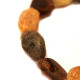 RAW Natural Shape Multi Color Baltic Amber Adult Healing Bracelet